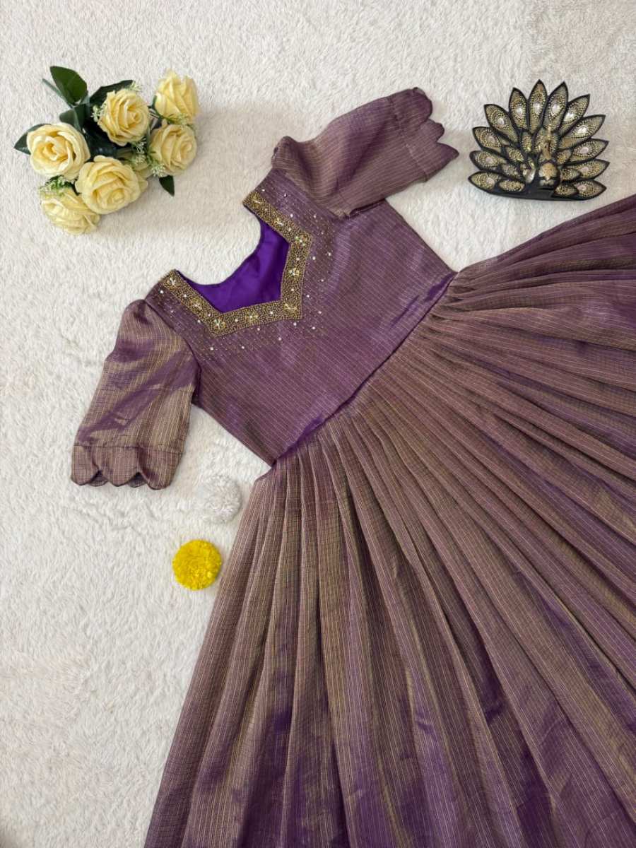 2FANCY KOTA TISSUE SILK MAGGAM HAND WORK GOWN FESTIVE WEAR WHOLESALE PRICE ETHNIC GARMENT (1)