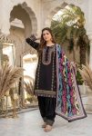 2FANCY NATURAL SILK EMBROIDRY WORK TOP PATIYALA WITH DUPATTA FESTIVE WEAR WHOLESALE PRICE ETHNIC GARMENT (18)