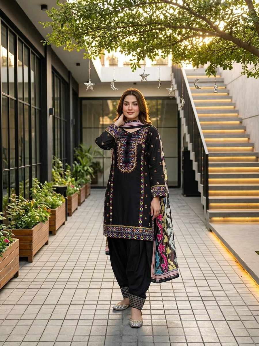 2FANCY NATURAL SILK EMBROIDRY WORK TOP PATIYALA WITH DUPATTA FESTIVE WEAR WHOLESALE PRICE ETHNIC GARMENT (19)