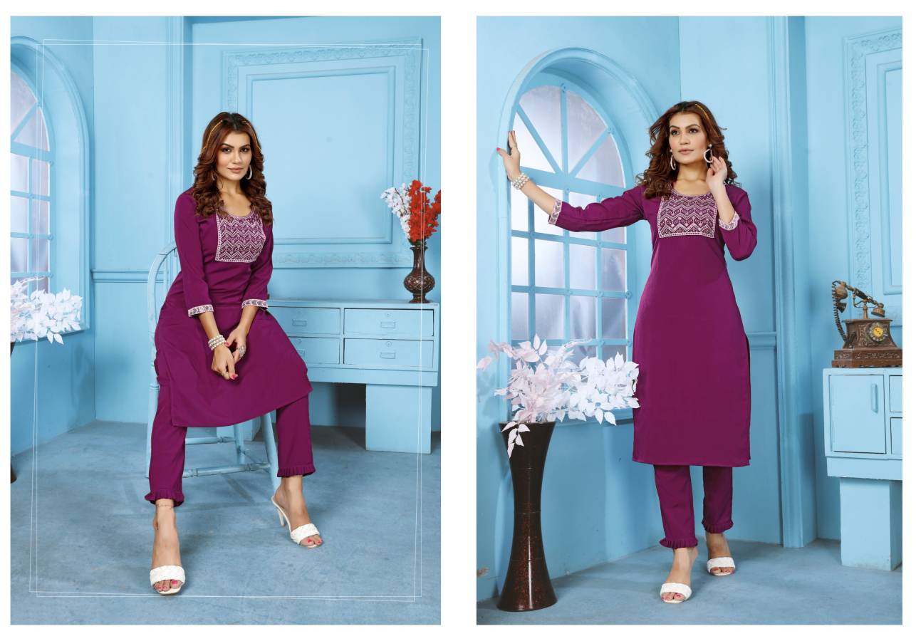 2FANCY RINKAL COTTON EMBROIDERY WORK TOP PENT SET DAILY WEAR WHOLESALE PRICE ETHNIC GARMENT (11)