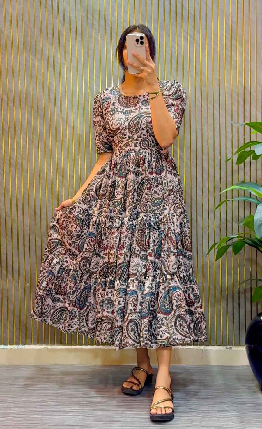 2MODERN CAMBRIC COTTON KALAMKARI PRINT GOWN DAILY WEAR WHOLESALE PRICE ETHNIC GARMENT (9)