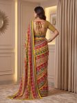 2MODERN CHINON DIGITAL AJRAK PRINT WITH REAL MIRROR WORK SAREE WITH UNSTITCHED BLOUSE PARTY WEAR WHOLESALE PRICE ETHNIC GARMENT (52)