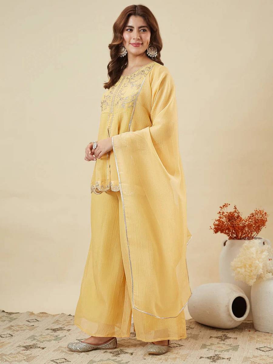 2MODERN CRUNCHY SILK EMBROIDERY WORK TOP PALAZZO WITH DUPATTA FESTIVE WEAR WHOLESALE PRICE ETHNIC GARMENT (12)
