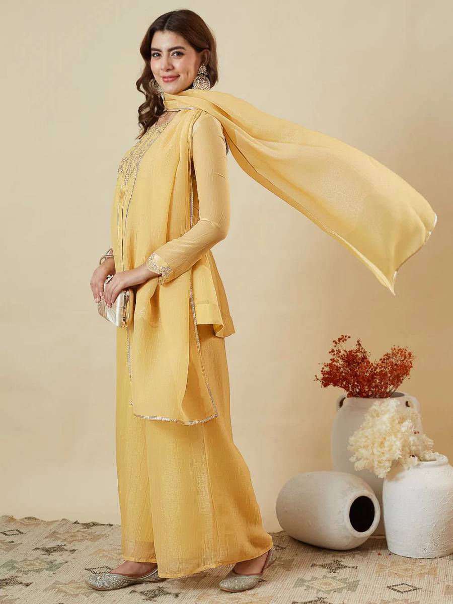2MODERN CRUNCHY SILK EMBROIDERY WORK TOP PALAZZO WITH DUPATTA FESTIVE WEAR WHOLESALE PRICE ETHNIC GARMENT (14)
