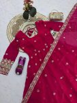 2MODERN FENDY SILK EMBROIDERY SEQUENCE WORK GOWN BOTTOM WITH DUPATTA WEDDING WEAR WHOLESALE PRICE ETHNIC GARMENT (11)