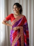 2MODERN GEORGETTE DIGITAL PRINT WITH EMBROIDERY WORK BORDER SAREE WITH UNSTITCHED BLOUSE FESTIVE WEAR WHOLESALE PRICE ETHNIC GARMENT (16)
