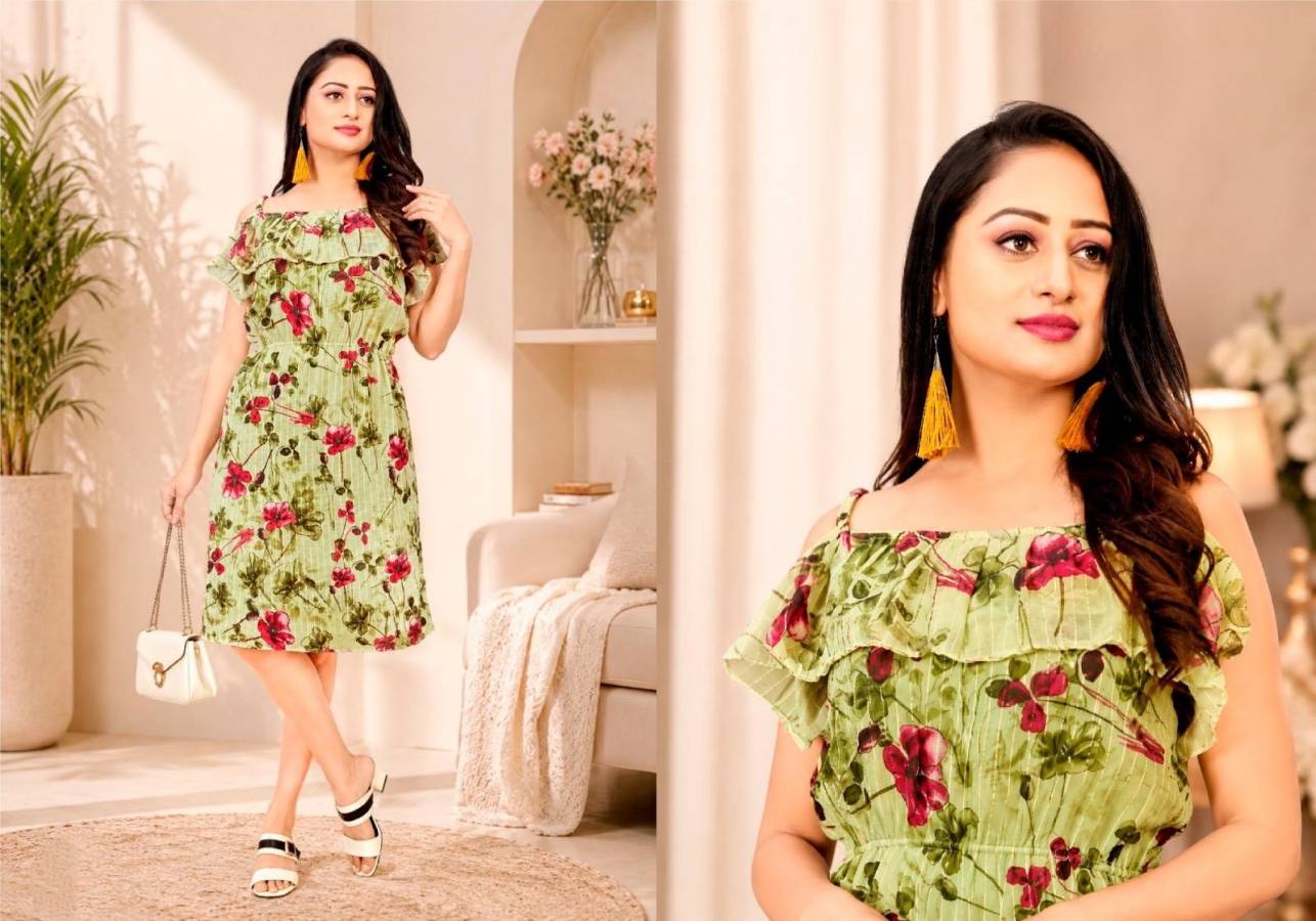 2MODERN GEORGETTE SEQUENCE LINE PRINT WORK ONE PIECE DRESS PARTY WEAR WHOLESALE PRICE ETHNIC GARMENT (6)