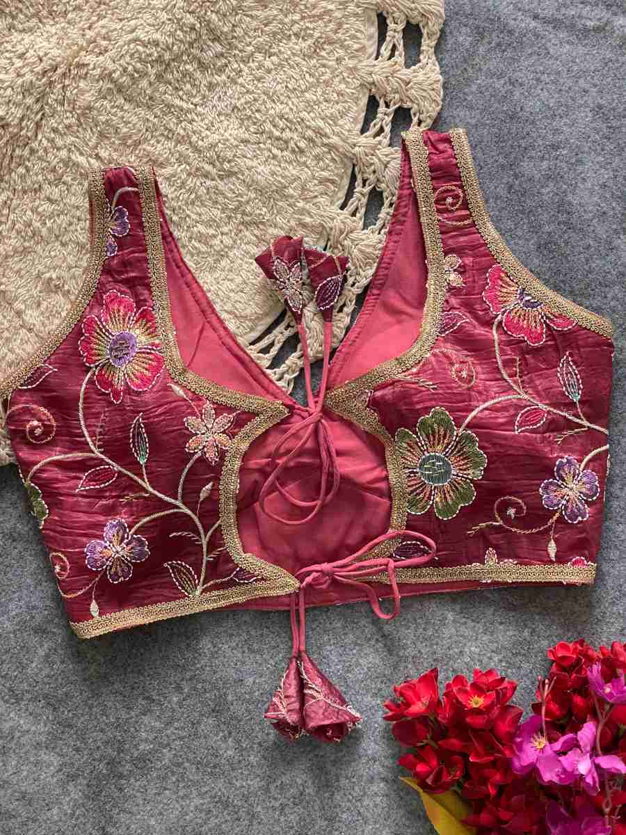 2MODERN GOLDEN CRUSH SEQUENCE AND MULTI WORK STITCHED BLOUSE WEDDING WEAR WHOLESALE PRICE ETHNIC GARMENT (10)