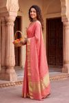 2MODERN LINEN COTTON SILK WEAVING ZARI WORK SAREE WITH UNSTITCHED BLOUSE FESTIVE WEAR WHOLESALE PRICE ETHNIC GARMENT (10)