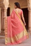 2MODERN LINEN COTTON SILK WEAVING ZARI WORK SAREE WITH UNSTITCHED BLOUSE FESTIVE WEAR WHOLESALE PRICE ETHNIC GARMENT (10)