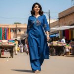 2MODERN SLUB COTTON EMBROIDERY WORK TOP PENT SET FESTIVE WEAR WHOLESALE PRICE ETHNIC GARMENT (10)