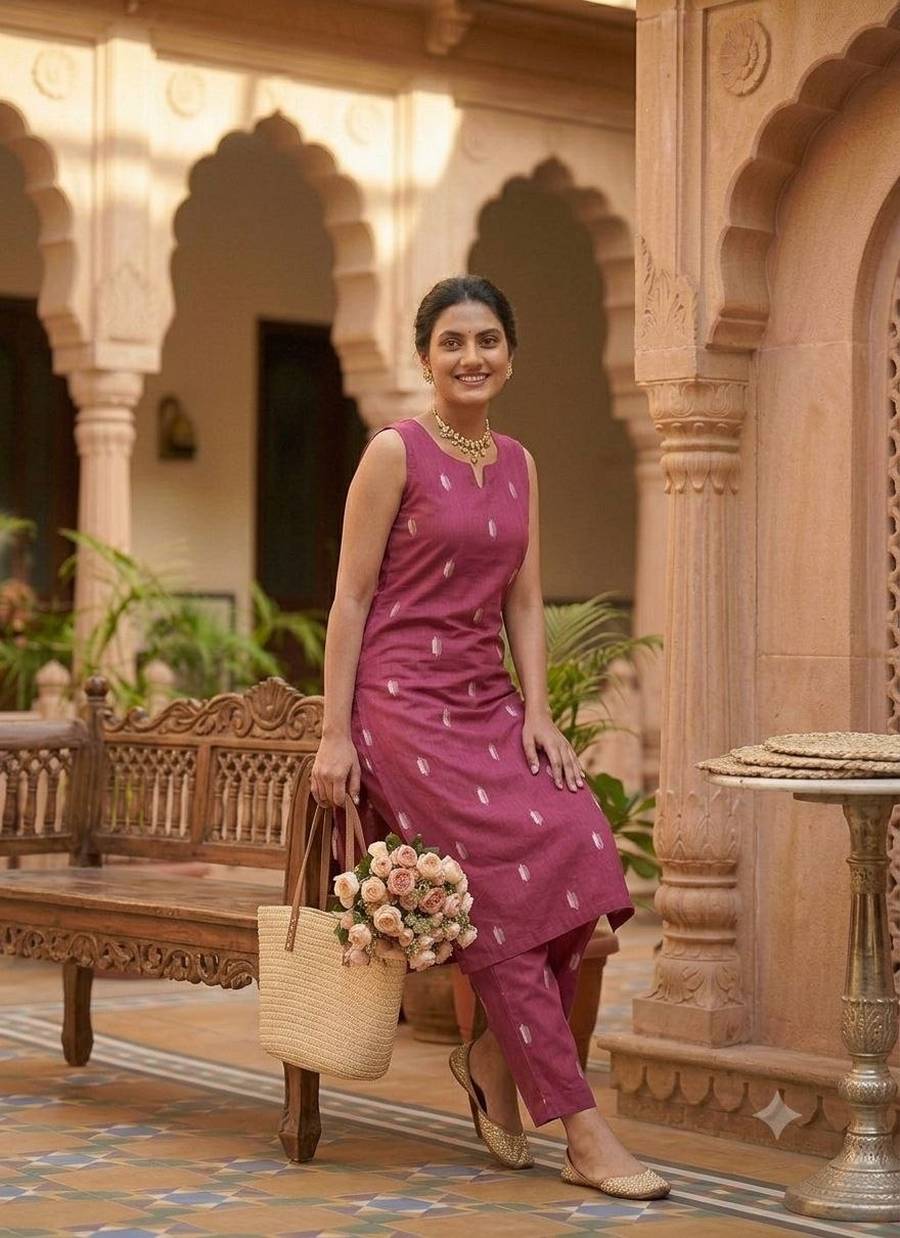 2MODERN SLUB COTTON PRINTED WORK TOP PENT SET DAILY WEAR WHOLESALE PRICE ETHNIC GARMENT (11)