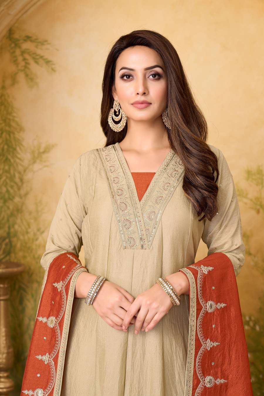 2MODERN VICHITRA SILK EMBROIDERY, SEQUENCE & CODING WORK ANARKALI BOTTOM WITH DUPATTA WEDDING WEAR WHOLESALE PRICE ETHNIC GARMENT (11)
