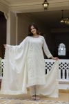 2NEW ARRIVAL CAMBRIC COTTON BORING CHIKAN KARI WORK TOP BOTTOM WITH DUPATTA FESTIVE WEAR WHOLESALE PRICE ETHNIC GARMENT (20)