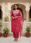 NEW ARRIVAL ROMAN SILK EMBROIDERY WORK TOP BOTTOM WITH DUPATTA