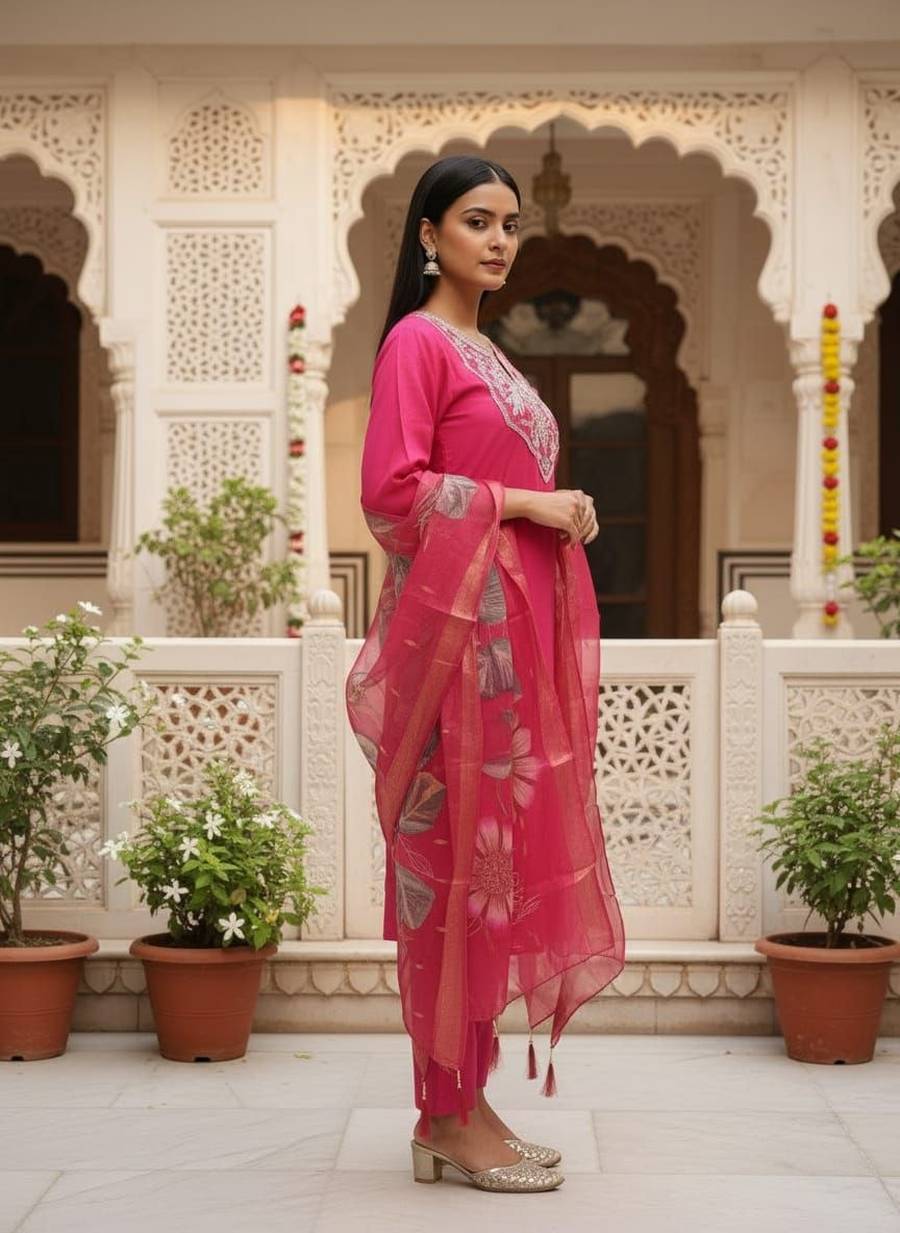 2NEW ARRIVAL ROMAN SILK EMBROIDERY WORK TOP BOTTOM WITH DUPATTA FESTIVE WEAR WHOLESALE PRICE ETHNIC GARMENT (19)