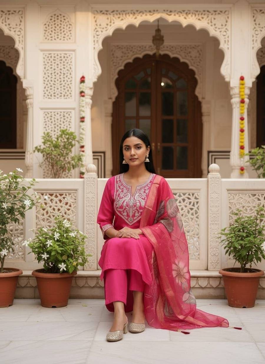 2NEW ARRIVAL ROMAN SILK EMBROIDERY WORK TOP BOTTOM WITH DUPATTA FESTIVE WEAR WHOLESALE PRICE ETHNIC GARMENT (20)