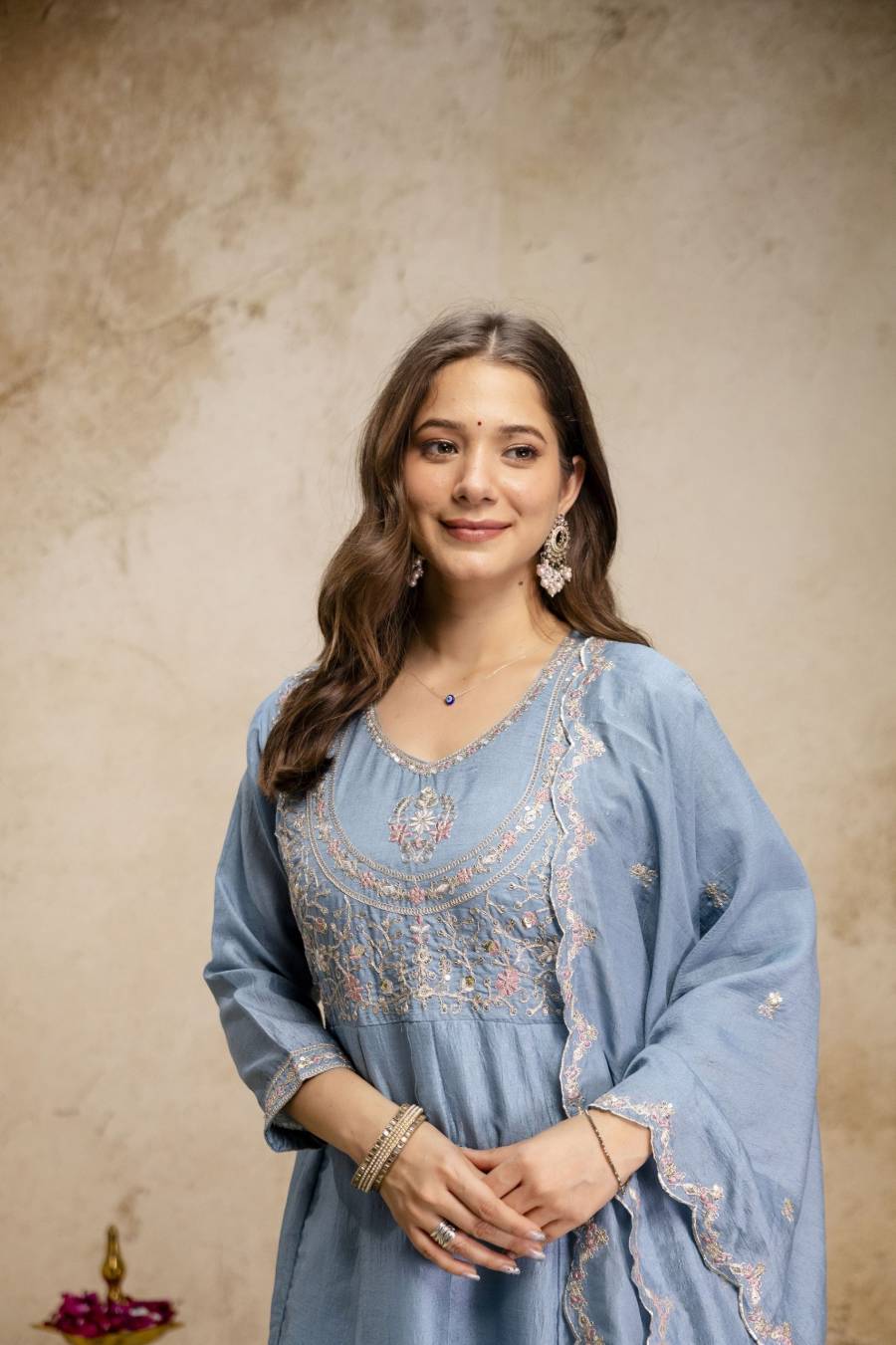 2NEW ARRIVAL VICHITRA SILK SEQUENCE CODING EMBROIDERY WORK TOP BOTTOM WITH DUPATTA FESTIVE WEAR WHOLESALE PRICE ETHNIC GARMENT (22)
