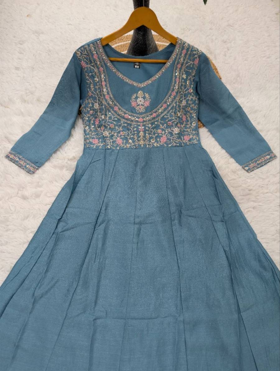 2NEW ARRIVAL VICHITRA SILK SEQUENCE CODING EMBROIDERY WORK TOP BOTTOM WITH DUPATTA FESTIVE WEAR WHOLESALE PRICE ETHNIC GARMENT (25)