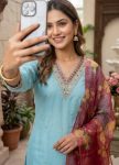 2RICH LOOK COTTON SILK EMBROIDERY WORK TOP BOTTOM WITH DUPATTA FESTIVE WEAR WHOLESALE PRICE ETHNIC GARMENT (5)