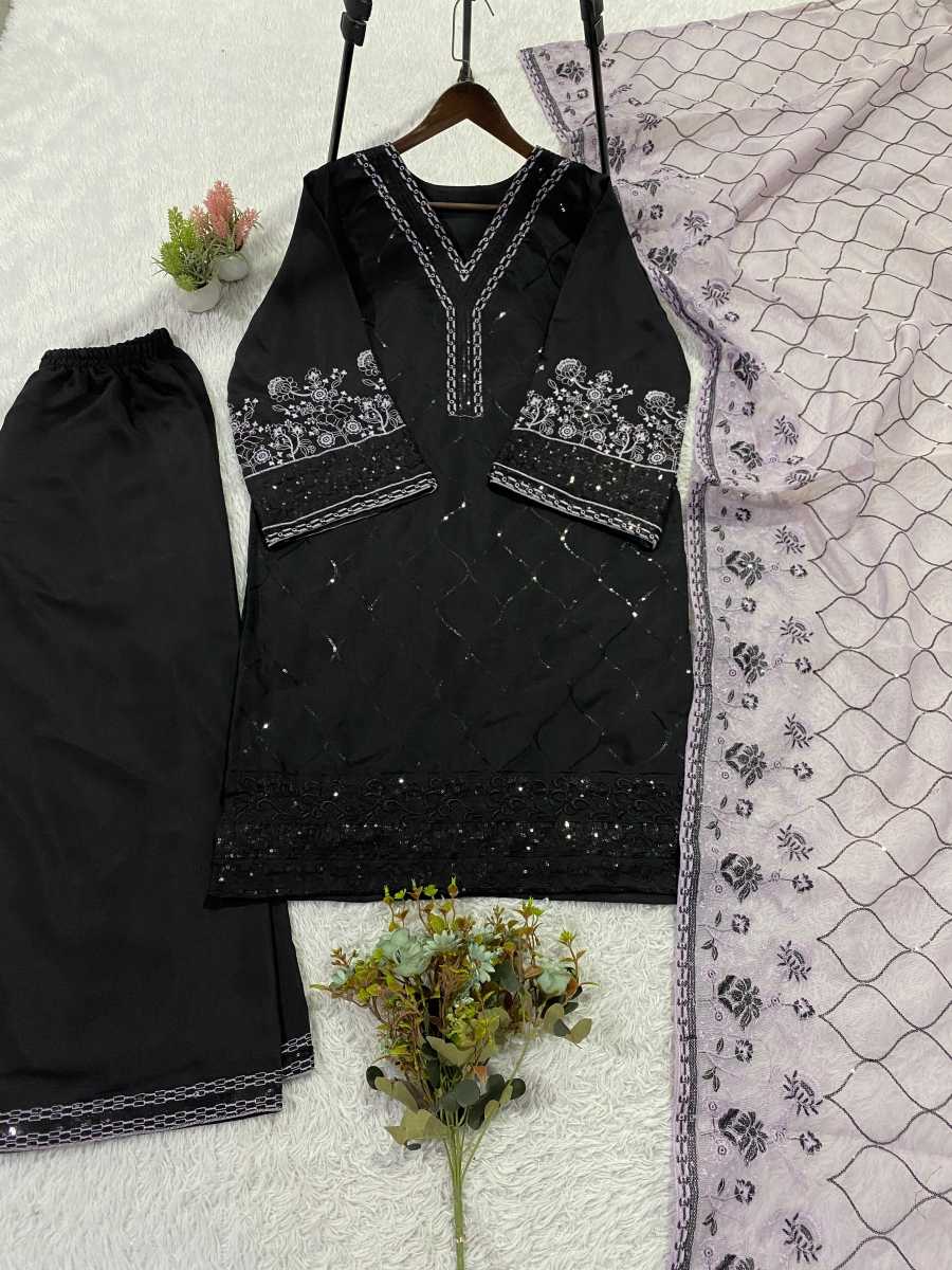 2RICH LOOK ROMAN SEQUENCE EMBROIDERY WORK TOP PALAZZO WITH DUPATTA FESTIVE WEAR WHOLESALE PRICE ETHNIC GARMENT (17)