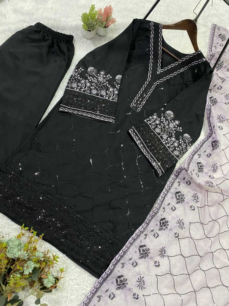 2RICH LOOK ROMAN SEQUENCE EMBROIDERY WORK TOP PALAZZO WITH DUPATTA FESTIVE WEAR WHOLESALE PRICE ETHNIC GARMENT (18)