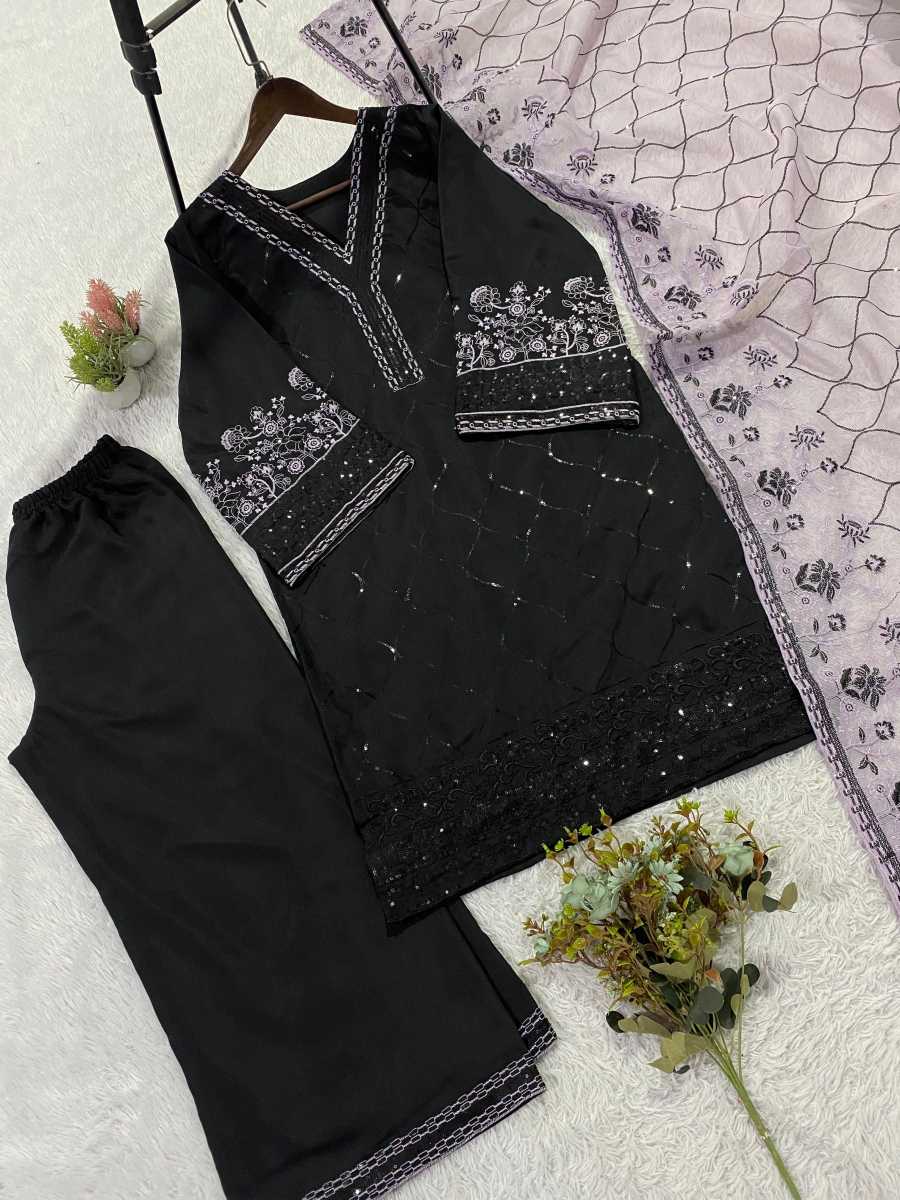 2RICH LOOK ROMAN SEQUENCE EMBROIDERY WORK TOP PALAZZO WITH DUPATTA FESTIVE WEAR WHOLESALE PRICE ETHNIC GARMENT (19)
