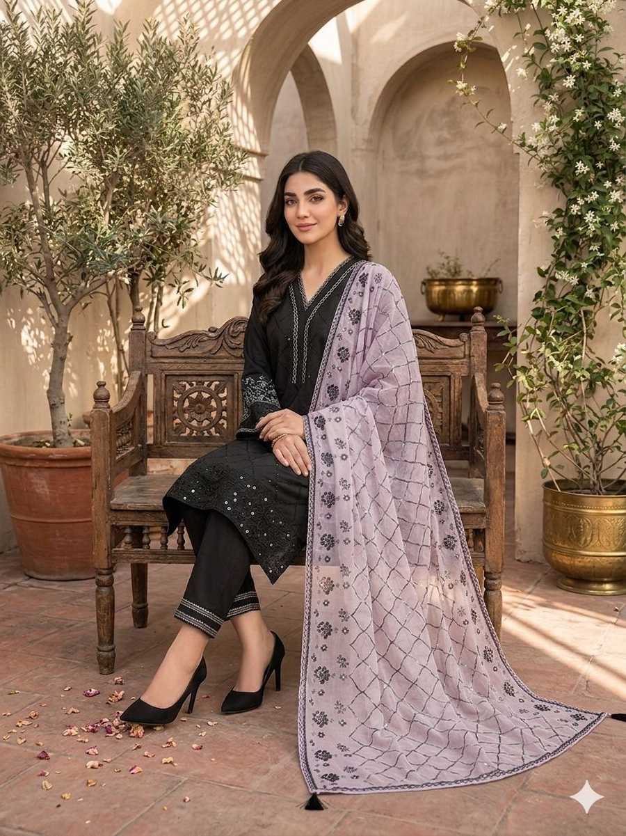 2RICH LOOK ROMAN SEQUENCE EMBROIDERY WORK TOP PALAZZO WITH DUPATTA FESTIVE WEAR WHOLESALE PRICE ETHNIC GARMENT (22)
