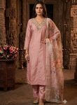 2RICH LOOK SLUB COTTON CUT PASTE EMBROIDERY WORK TOP BOTTOM WITH DUPATTA FESTIVE WEAR WHOLESALE PRICE ETHNIC GARMENT (12)