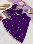 2TRADITINAL GEORGETTE EMBROIDERY WORK KID’S TOP PALAZZO WITH DUPATTA FESTIVE WEAR WHOLESALE PRICE ETHNIC GARMENT (3)