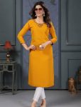 TRENDING MAAZA COTTON HANDWORK TOP PENT SET YELLOW