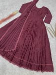 3DESIGNER GEORGETTE SILK THREAD EMBROIDERY WORK WITH GPO LACE BORDER WORK GOWN WITH DUPATTA WEDDING WEAR WHOLESALE PRICE ETHNIC GARMENT (15)
