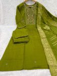 3DESIGNER MANGO SILK MULTI EMBROIDERY SEQUENCE WITH HAND WORK TOP BOTTOM WITH DUPATTA FESTIVE WEAR WHOLESALE PRICE ETHNIC GARMENT (10)