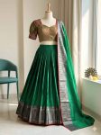 3DESIGNER SILK WOVEN WORK LEHENGA CHOLI WITH DUPATTA FESTIVE WEAR WHOLESALE PRICE ETHNIC GARMENT (15)