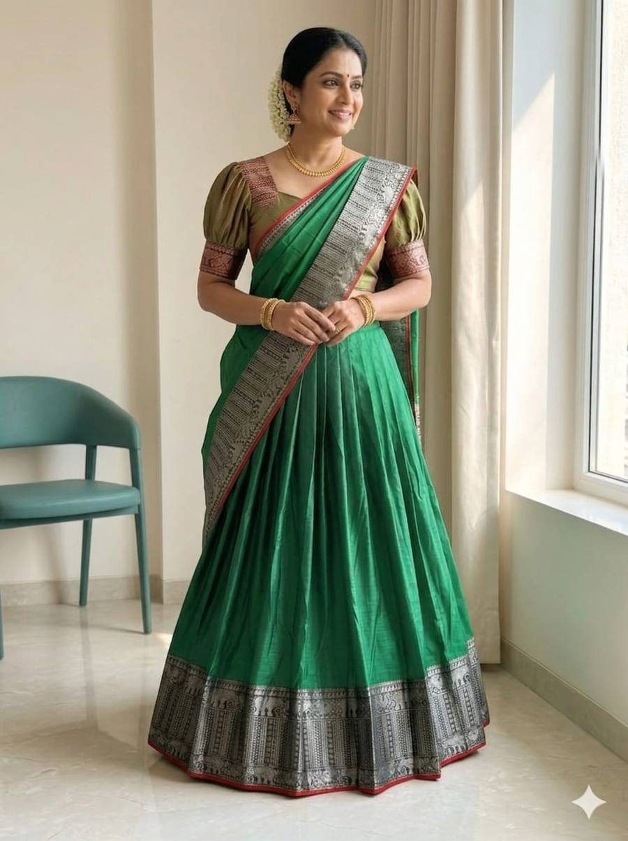 3DESIGNER SILK WOVEN WORK LEHENGA CHOLI WITH DUPATTA FESTIVE WEAR WHOLESALE PRICE ETHNIC GARMENT (15)