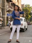 3FANCY COTTON EMBROIDERY WORK TOP DAILY WEAR WHOLESALE PRICE ETHNIC GARMENT (7)