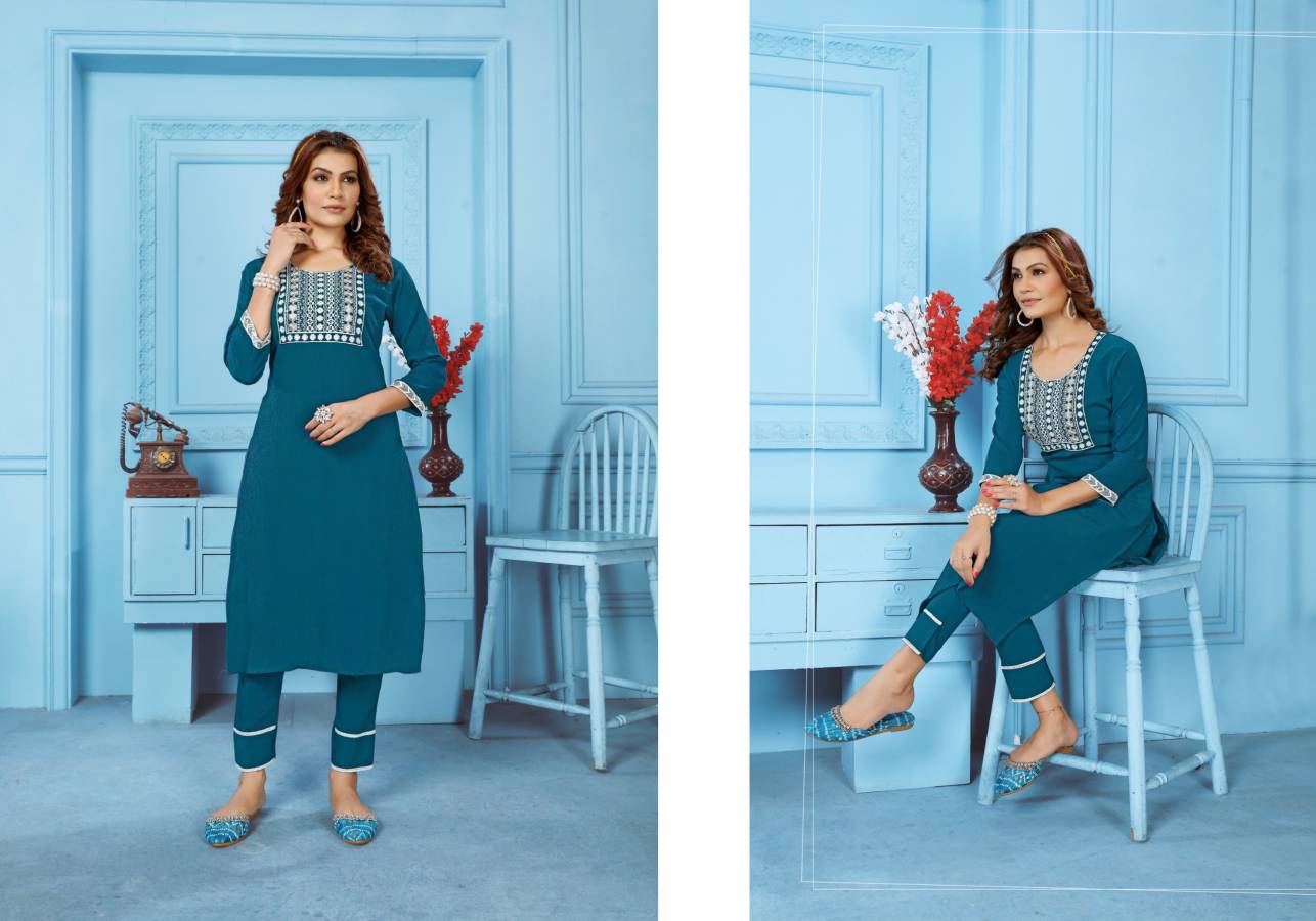 3FANCY RINKAL COTTON EMBROIDERY WORK TOP PENT SET DAILY WEAR WHOLESALE PRICE ETHNIC GARMENT (12)
