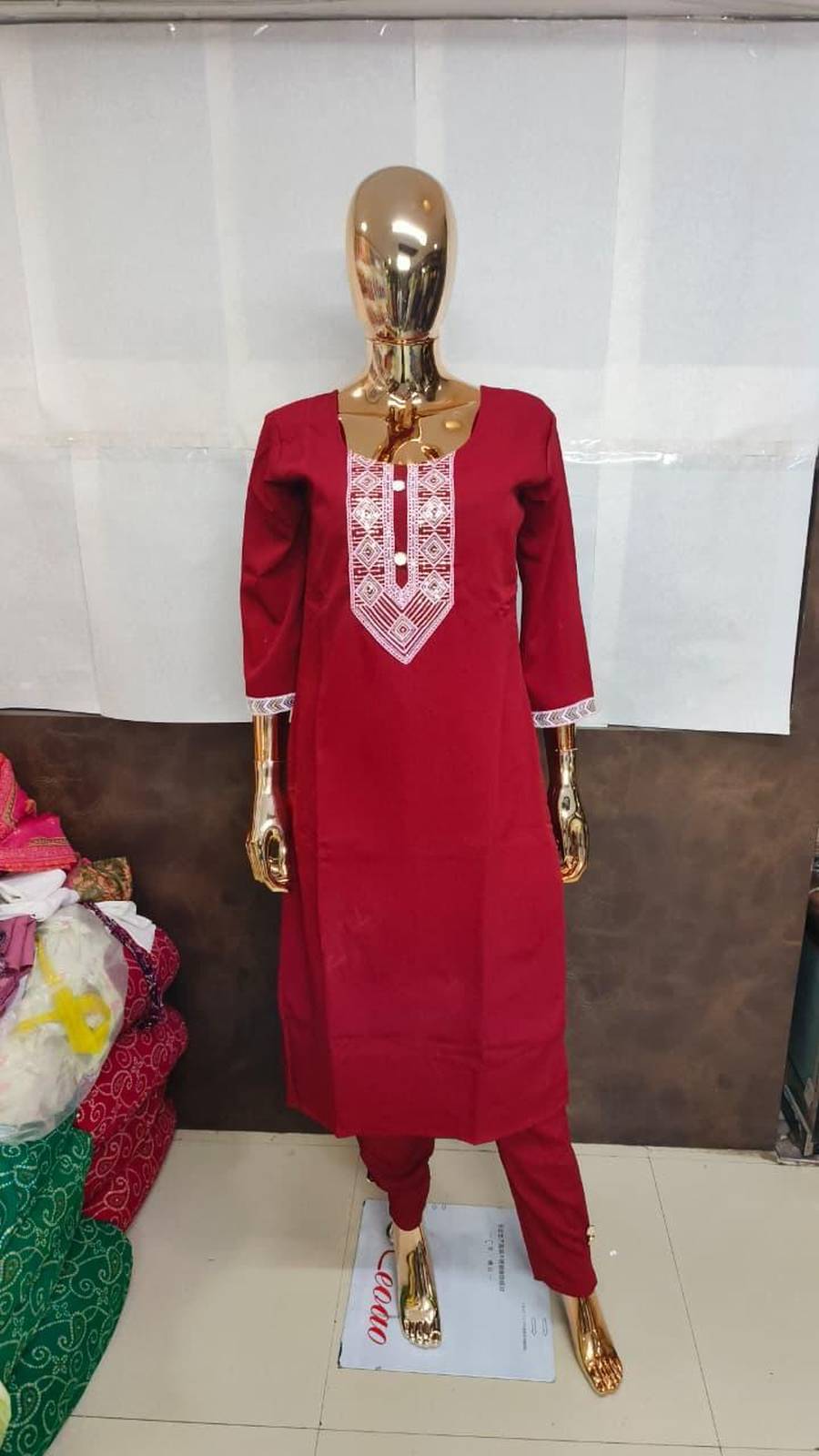 3FANCY RINKAL COTTON EMBROIDERY WORK TOP PENT SET DAILY WEAR WHOLESALE PRICE ETHNIC GARMENT (13)
