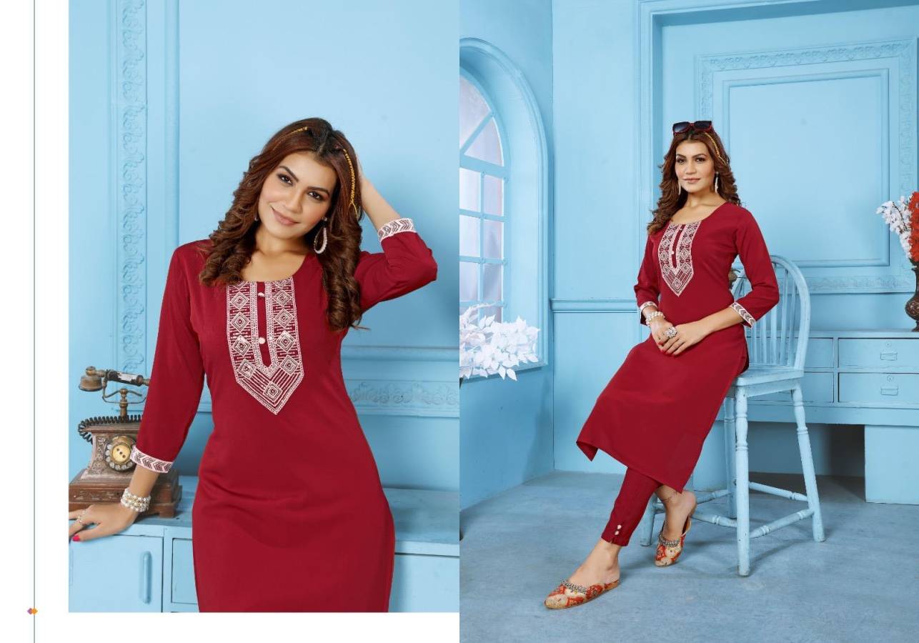 3FANCY RINKAL COTTON EMBROIDERY WORK TOP PENT SET DAILY WEAR WHOLESALE PRICE ETHNIC GARMENT (14)