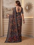 3MODERN CHINON DIGITAL AJRAK PRINT WITH REAL MIRROR WORK SAREE WITH UNSTITCHED BLOUSE PARTY WEAR WHOLESALE PRICE ETHNIC GARMENT (57)