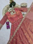 3MODERN FENDY SILK EMBROIDERY SEQUENCE WORK GOWN BOTTOM WITH DUPATTA WEDDING WEAR WHOLESALE PRICE ETHNIC GARMENT (11)