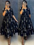 3MODERN RAYON WARLI ART PRINTED WORK ONE PIECE DRESS PARTY WEAR WHOLESALE PRICE ETHNIC GARMENT (3)