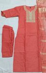 3MODERN SLUB COTTON EMBROIDERY WORK TOP BOTTOM WITH DUPATTA FESTIVE WEAR WHOLESALE PRICE ETHNIC GARMENT (14)