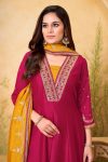 3MODERN VICHITRA SILK EMBROIDERY, SEQUENCE & CODING WORK ANARKALI BOTTOM WITH DUPATTA WEDDING WEAR WHOLESALE PRICE ETHNIC GARMENT (20)