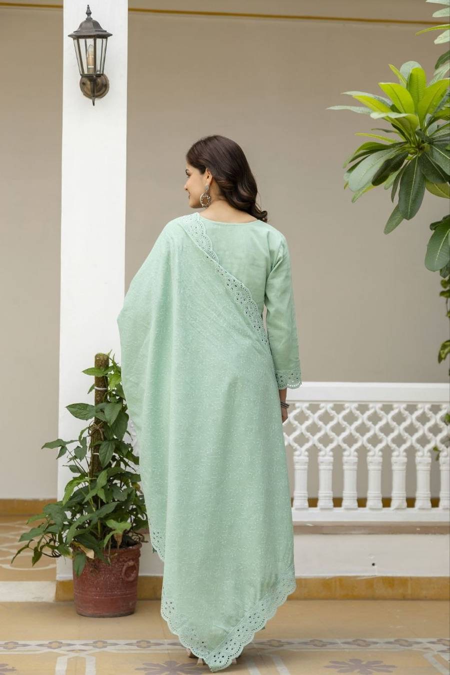 3NEW ARRIVAL CAMBRIC COTTON BORING CHIKAN KARI WORK TOP BOTTOM WITH DUPATTA FESTIVE WEAR WHOLESALE PRICE ETHNIC GARMENT (27)
