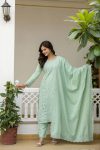 3NEW ARRIVAL CAMBRIC COTTON BORING CHIKAN KARI WORK TOP BOTTOM WITH DUPATTA FESTIVE WEAR WHOLESALE PRICE ETHNIC GARMENT (29)