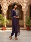 3NEW ARRIVAL ROMAN SILK EMBROIDERY WORK TOP BOTTOM WITH DUPATTA FESTIVE WEAR WHOLESALE PRICE ETHNIC GARMENT (6)