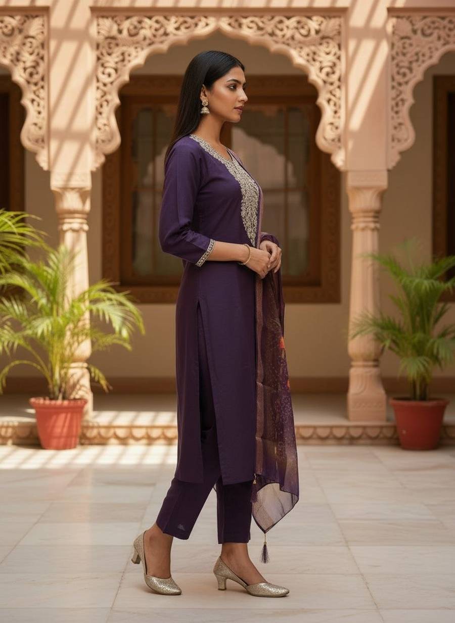 3NEW ARRIVAL ROMAN SILK EMBROIDERY WORK TOP BOTTOM WITH DUPATTA FESTIVE WEAR WHOLESALE PRICE ETHNIC GARMENT (9)