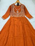 3NEW ARRIVAL VICHITRA SILK SEQUENCE CODING EMBROIDERY WORK TOP BOTTOM WITH DUPATTA FESTIVE WEAR WHOLESALE PRICE ETHNIC GARMENT (27)
