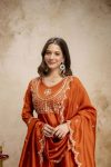 3NEW ARRIVAL VICHITRA SILK SEQUENCE CODING EMBROIDERY WORK TOP BOTTOM WITH DUPATTA FESTIVE WEAR WHOLESALE PRICE ETHNIC GARMENT (27)